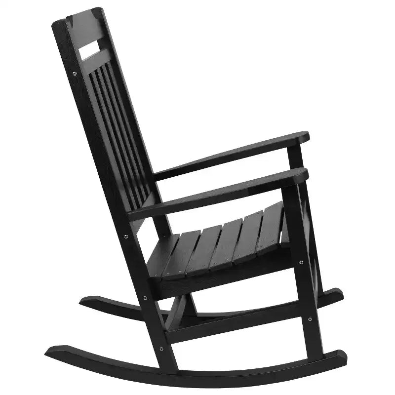 Merrick Lane Fauteuil à bascule d'intérieur/extérieur en polyrésine avec table d'appoint