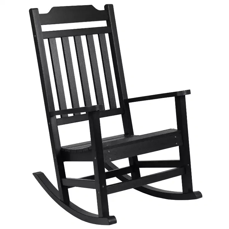 Merrick Lane Fauteuil à bascule d'intérieur/extérieur en polyrésine avec table d'appoint