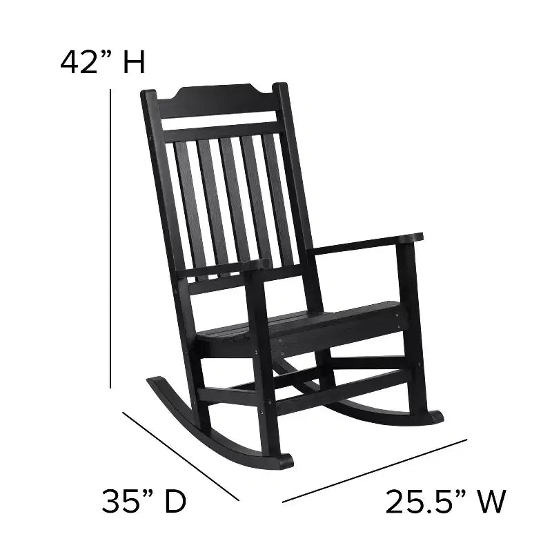 Merrick Lane Fauteuil à bascule d'intérieur/extérieur en polyrésine avec table d'appoint