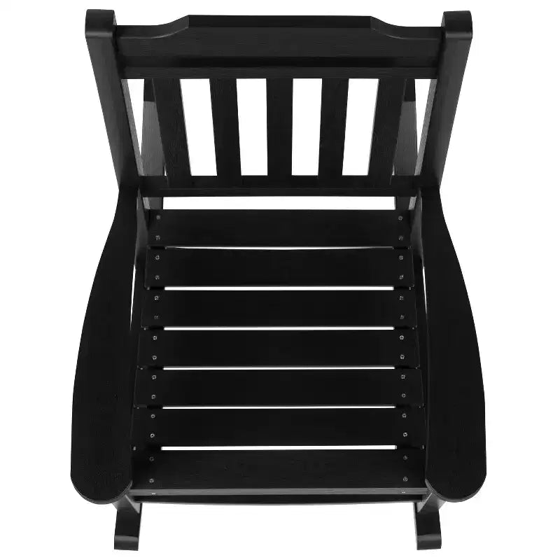 Merrick Lane Fauteuil à bascule d'intérieur/extérieur en polyrésine avec table d'appoint