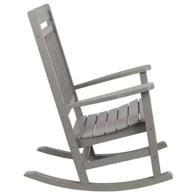 Merrick Lane Fauteuil à bascule d'intérieur/extérieur en polyrésine avec table d'appoint