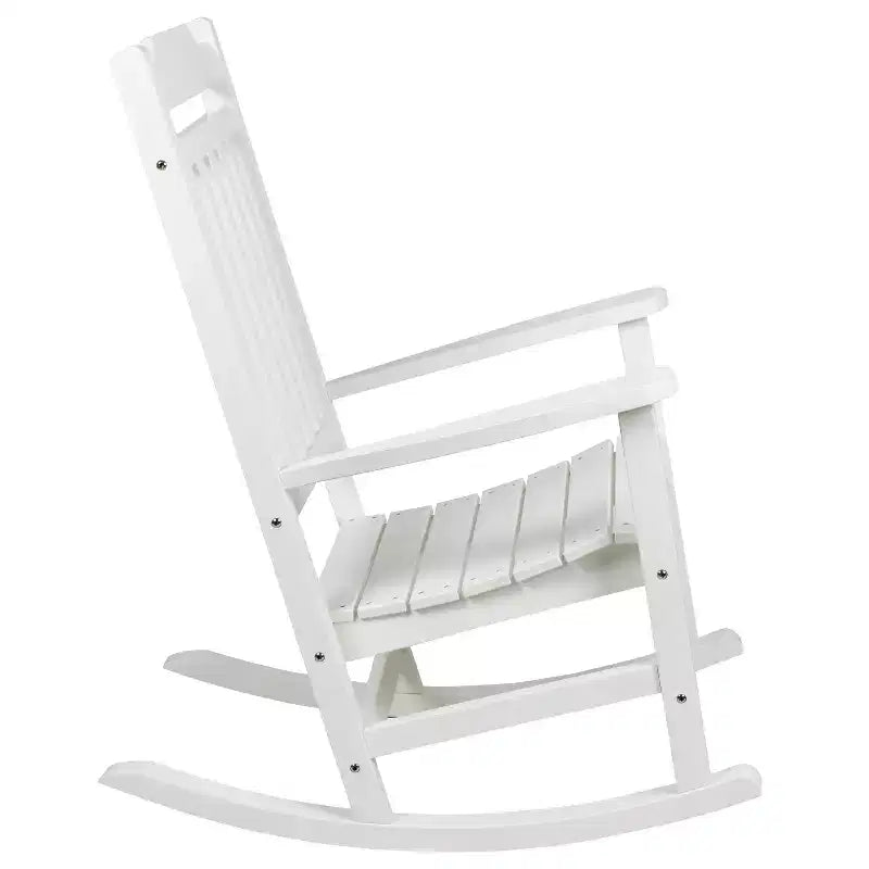 Merrick Lane Fauteuil à bascule d'intérieur/extérieur en polyrésine avec table d'appoint