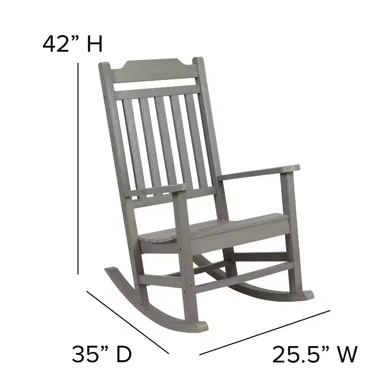 Merrick Lane Fauteuil à bascule d'intérieur/extérieur en polyrésine avec table d'appoint