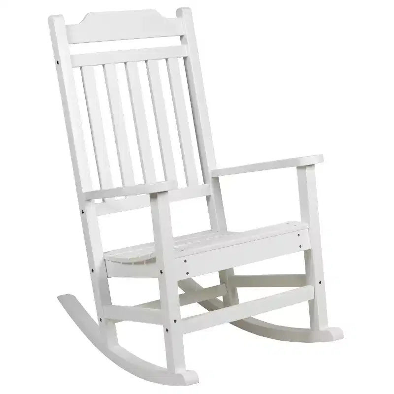 Merrick Lane Fauteuil à bascule d'intérieur/extérieur en polyrésine avec table d'appoint