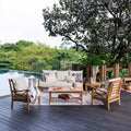 Sonoma Lane Alamo 5pc Teak Outdoor Conversation Set with Zippered Cushions