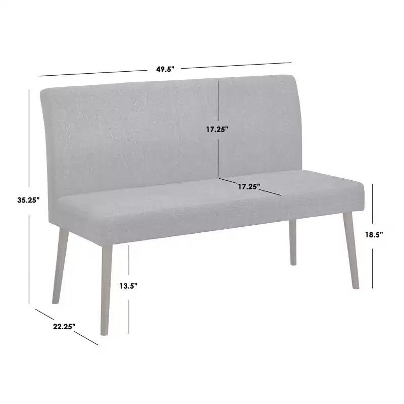 Rubberwood Upholstered Dining Bench 49.5''