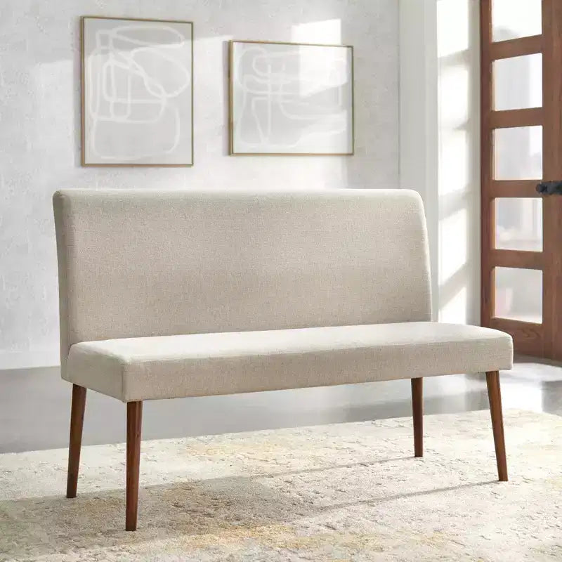 Rubberwood Upholstered Dining Bench 49.5''