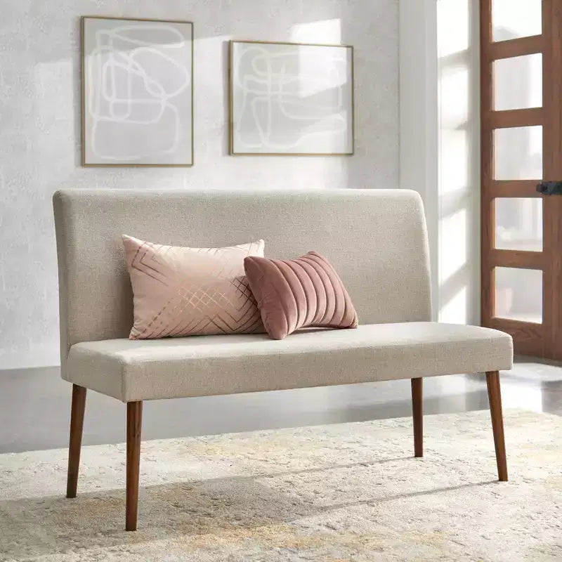 Rubberwood Upholstered Dining Bench 49.5''