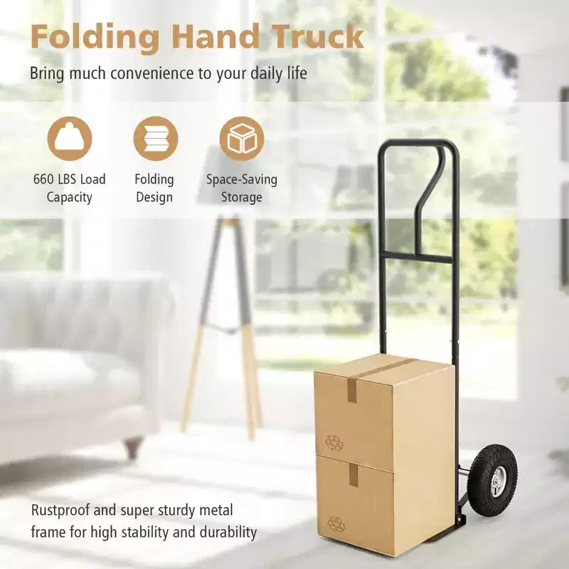 Metal Foldable Hand Truck 660 lbs 52''