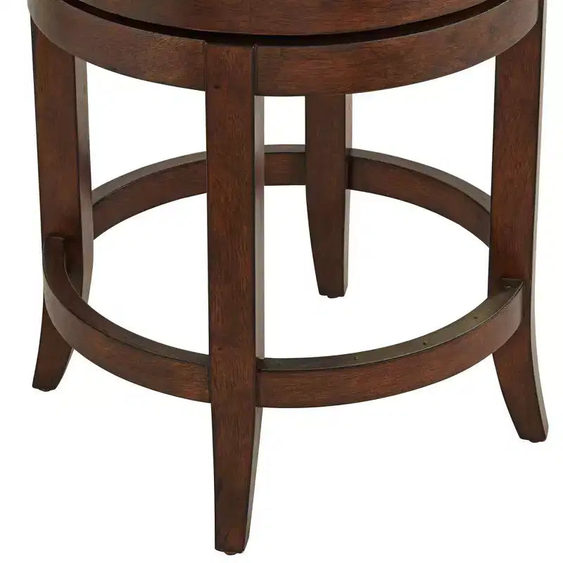 Walnut Wood Counter Bar Stool with Linen Cushion 24''