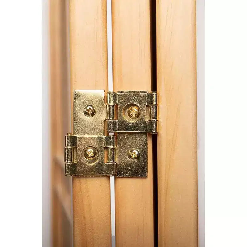 Wood Rattan 4-Panel Privacy Room Divider 71''