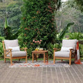 Sonoma Lane Alamo 3pc Teak Outdoor Chat Set with Zippered Cushions