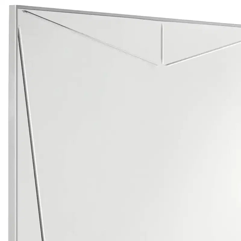 Iron Frame Rectangular Wall Mirror Silver 26''