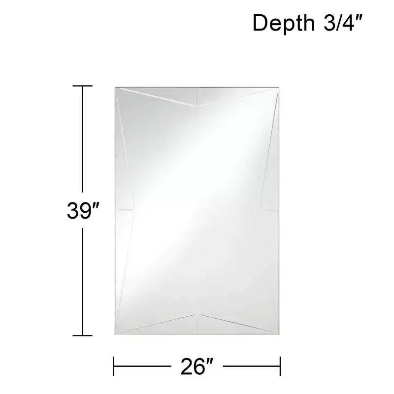 Iron Frame Rectangular Wall Mirror Silver 26''