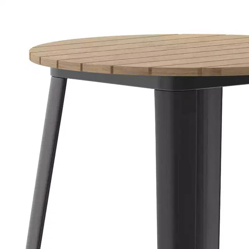 Poly Resin Steel Bar Height Table Round 30''