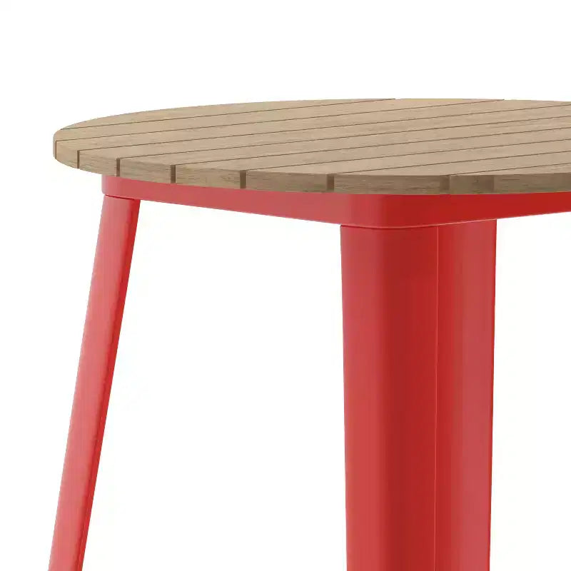Poly Resin Steel Bar Height Table Round 30''