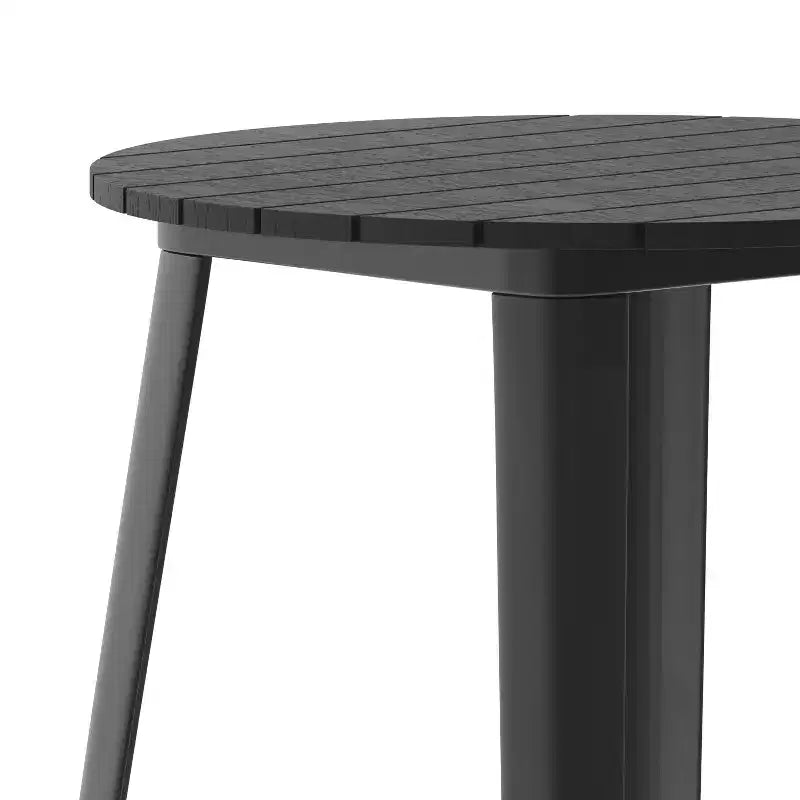 Poly Resin Steel Bar Height Table Round 30''