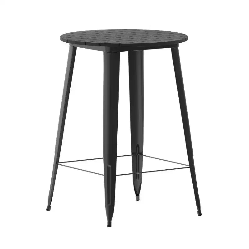 Poly Resin Steel Bar Height Table Round 30''