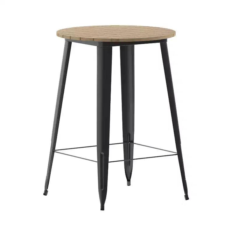 Poly Resin Steel Bar Height Table Round 30''
