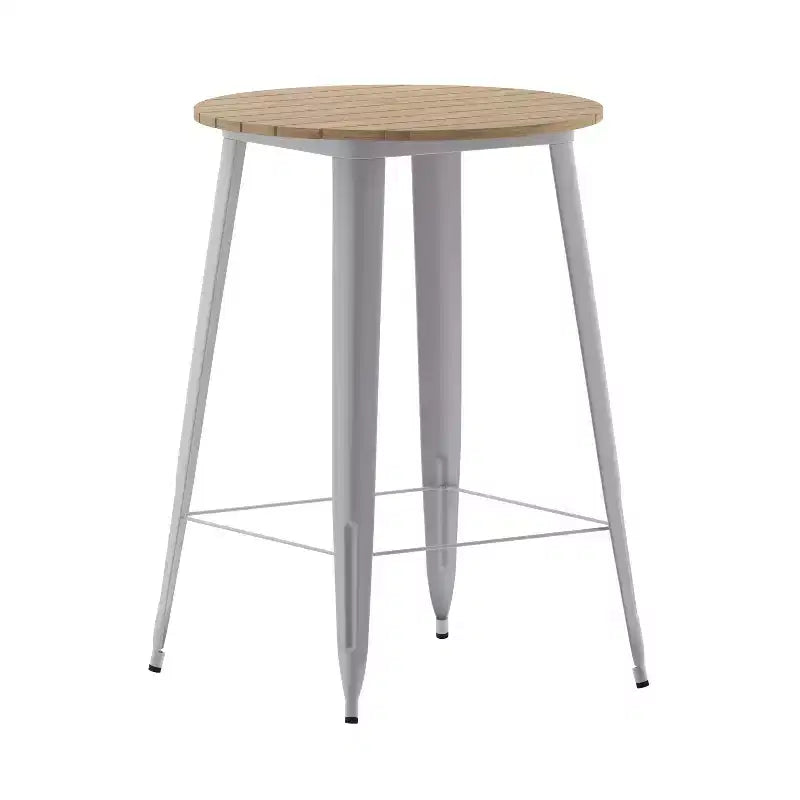 Poly Resin Steel Bar Height Table Round 30''