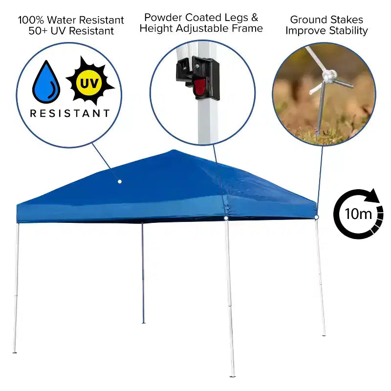 Ensemble Emma and Oliver portable pour hayon, camping ou événements avec tente dôme escamotable blanche avec sac de transport et ensemble table pliante avec bancs