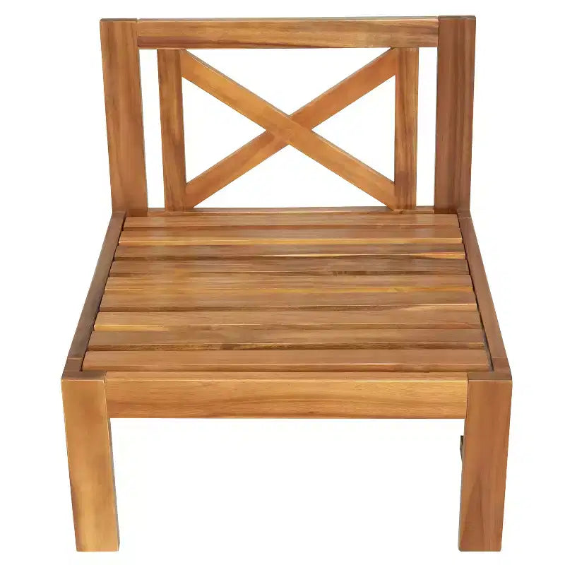 Ensemble de mobilier d'extérieur en bois 5 pièces, salon de jardin conversationnel, ensemble de canapés modulaires avec coussins - ModernLuxe