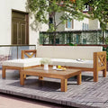 5pcs Outdoor Wooden Furniture Set, Patio Seating Group Conversation Set, Modular Sofa Set With Cushions - ModernLuxe