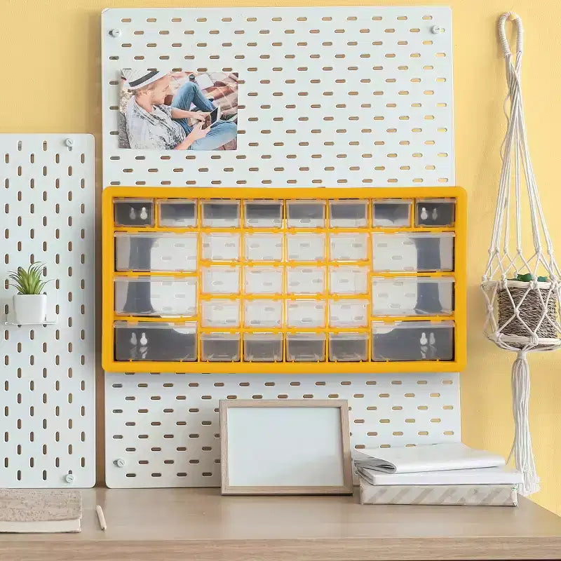 30-Drawer Small Parts Organizer, Desktop Storage for Hardware, Crafts and Tools, Yellow