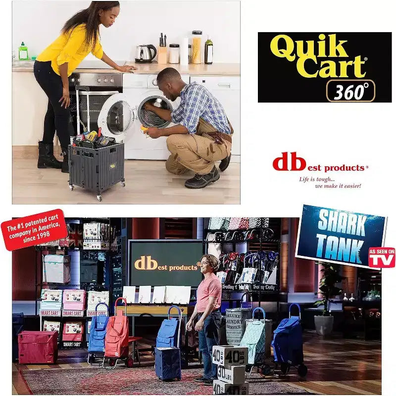 Four-Wheeled Rolling Crate with Seat, 360° Swivel, Heavy-Duty Collapsible Basket