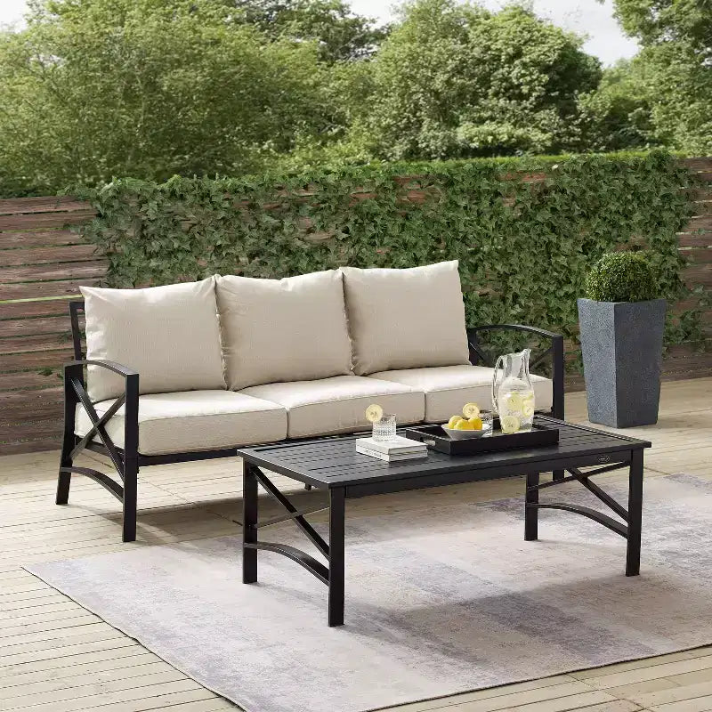Ensemble de canapés d'extérieur Crosley Kaplan 2 pièces