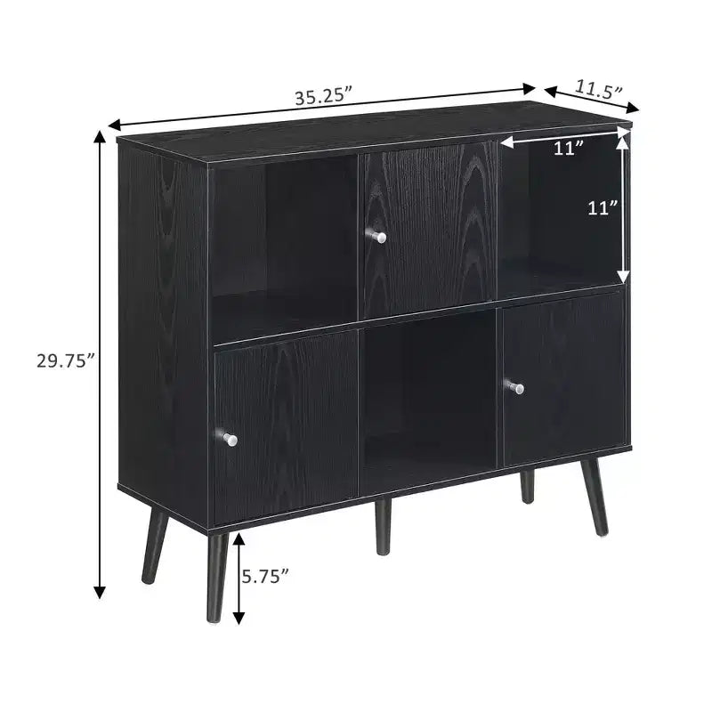 Storage Cube Organizer Sideboard Console Table with 3 Cubbies and 3 Cabinets