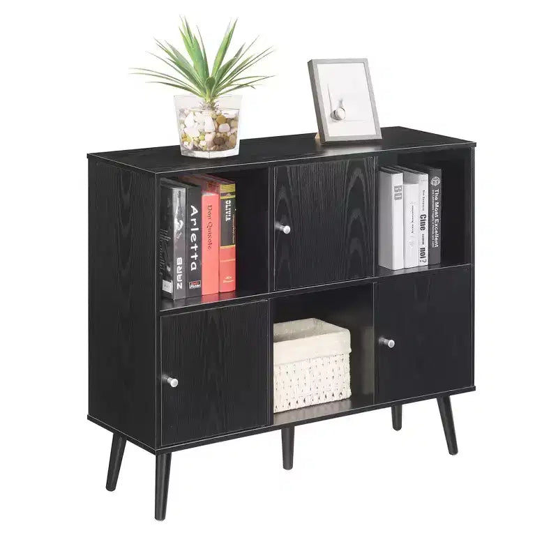 Storage Cube Organizer Sideboard Console Table with 3 Cubbies and 3 Cabinets