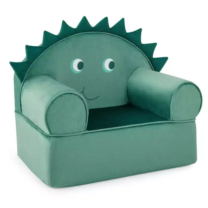 Kids Foam-Filled Armchair, Dinosaur Design, Cuddly Toddler Couch with Washable Cover