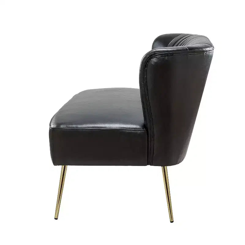 47" Contemporary Wingback Loveseat, Armless 2-Seater Sofa with Metal Legs for Living Room or Bedroom