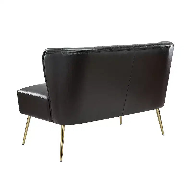 47" Contemporary Wingback Loveseat, Armless 2-Seater Sofa with Metal Legs for Living Room or Bedroom