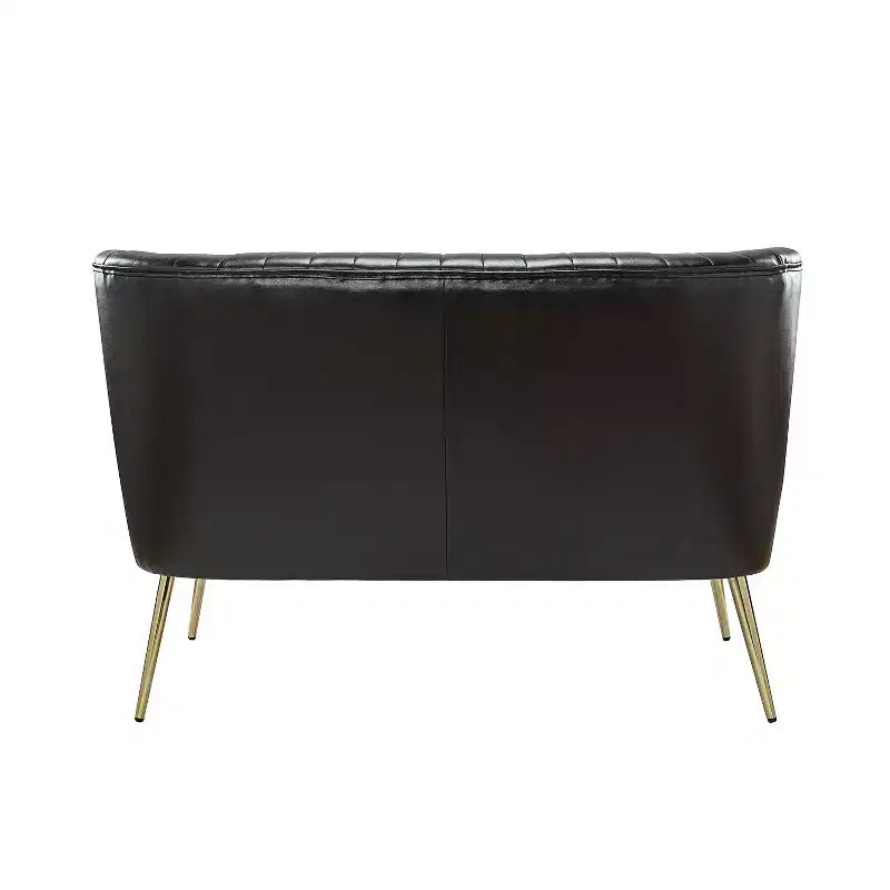 47" Contemporary Wingback Loveseat, Armless 2-Seater Sofa with Metal Legs for Living Room or Bedroom