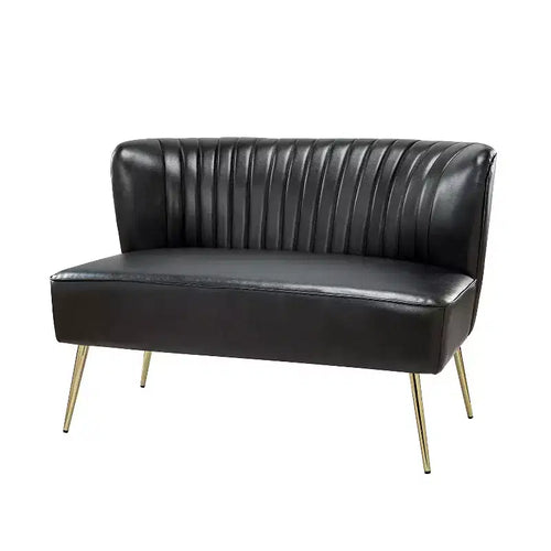 Monica 47 Contemporary Wing back Loveseat for Living Room and Bedroom Comfy Armless 2-Seater Sofa with Metal Legs | KARAT HOME