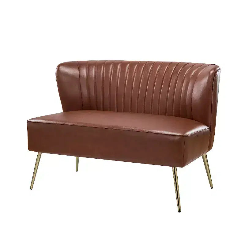 47" Contemporary Wingback Loveseat, Armless 2-Seater Sofa with Metal Legs for Living Room or Bedroom