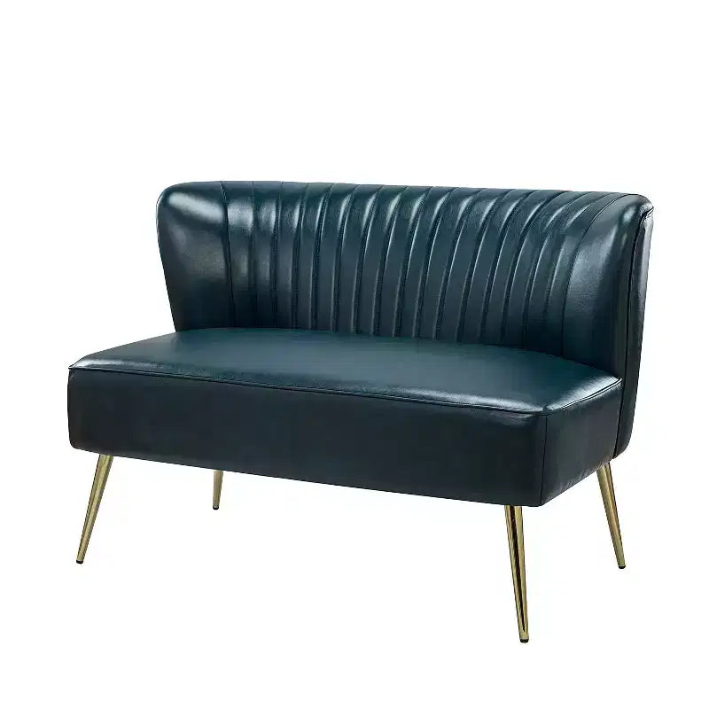 47" Contemporary Wingback Loveseat, Armless 2-Seater Sofa with Metal Legs for Living Room or Bedroom