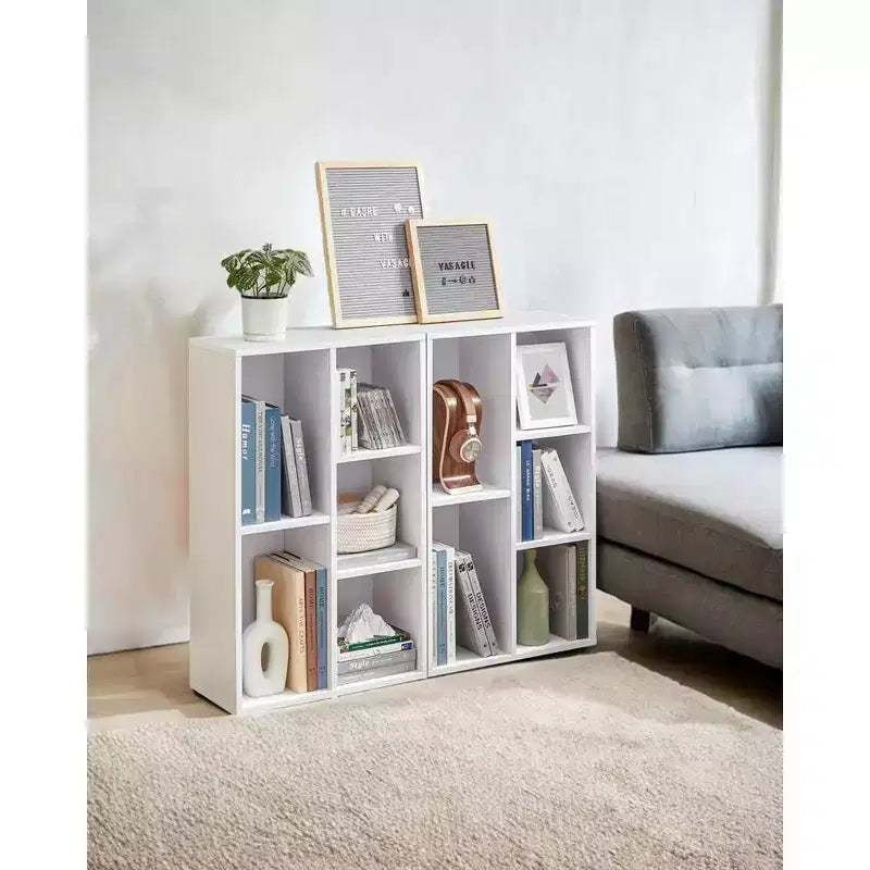 Bookcase with 5 Compartments, Freestanding Cube Organizer Display Shelf for Small Spaces, White
