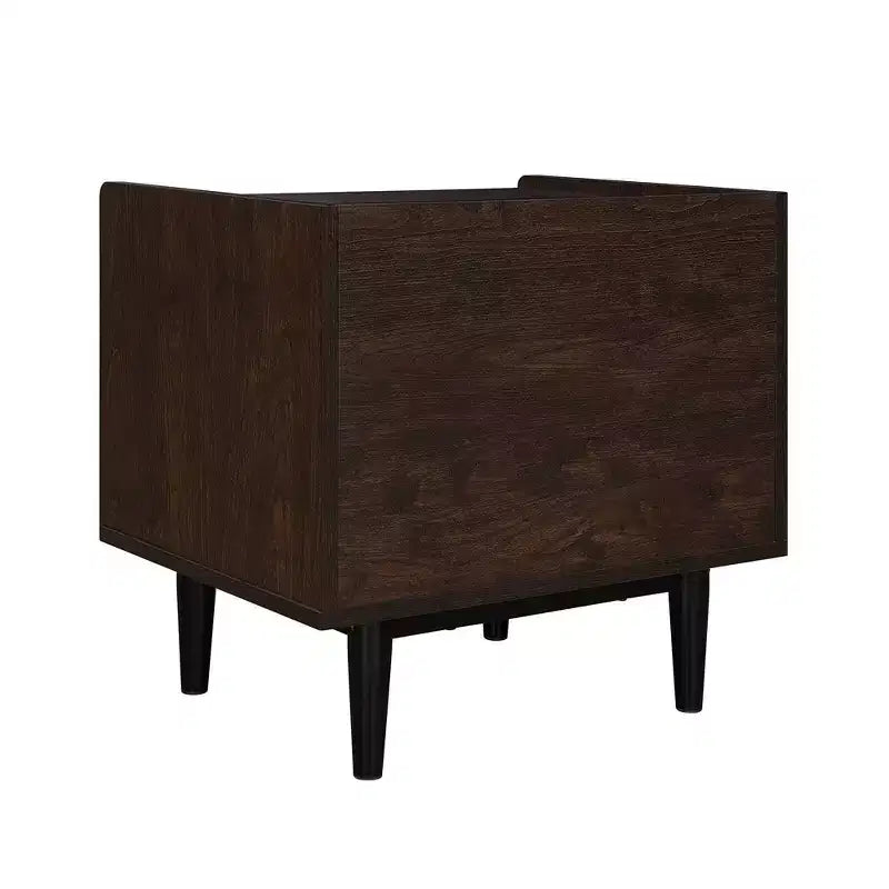 Modern Ribbed Nightstand with Drawer, Bedside Table for Bedroom
