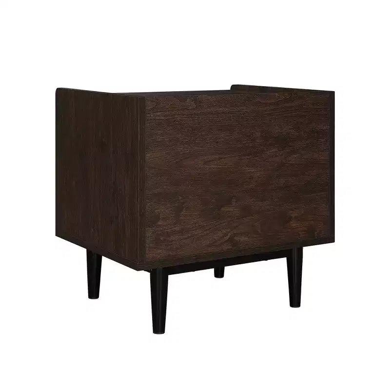 Modern Ribbed Nightstand with Drawer, Bedside Table for Bedroom