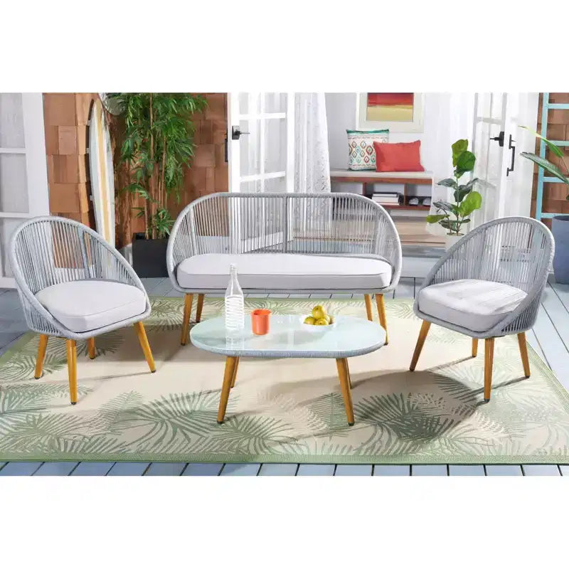 Ensemble de 4 pièces Halcott pour salon - Intérieur/Extérieur - PAT7526 - Safavieh