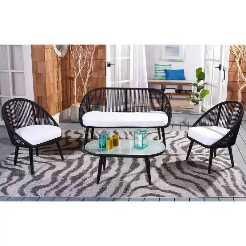 Ensemble de 4 pièces Halcott pour salon - Intérieur/Extérieur - PAT7526 - Safavieh