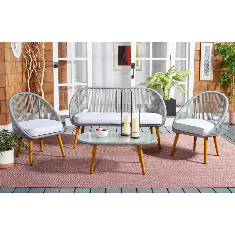 Ensemble de 4 pièces Halcott pour salon - Intérieur/Extérieur - PAT7526 - Safavieh