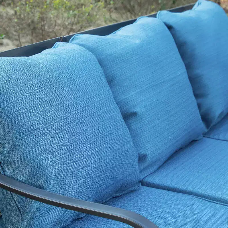 Captiva Designs Ensemble de conversation d'extérieur 5 pièces XL en métal avec fauteuils à bascule et poufs