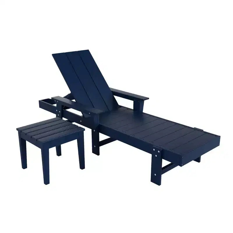 WestinTrends Ashore Chaise longue moderne inclinable avec table d'appoint, ensemble 2 pièces