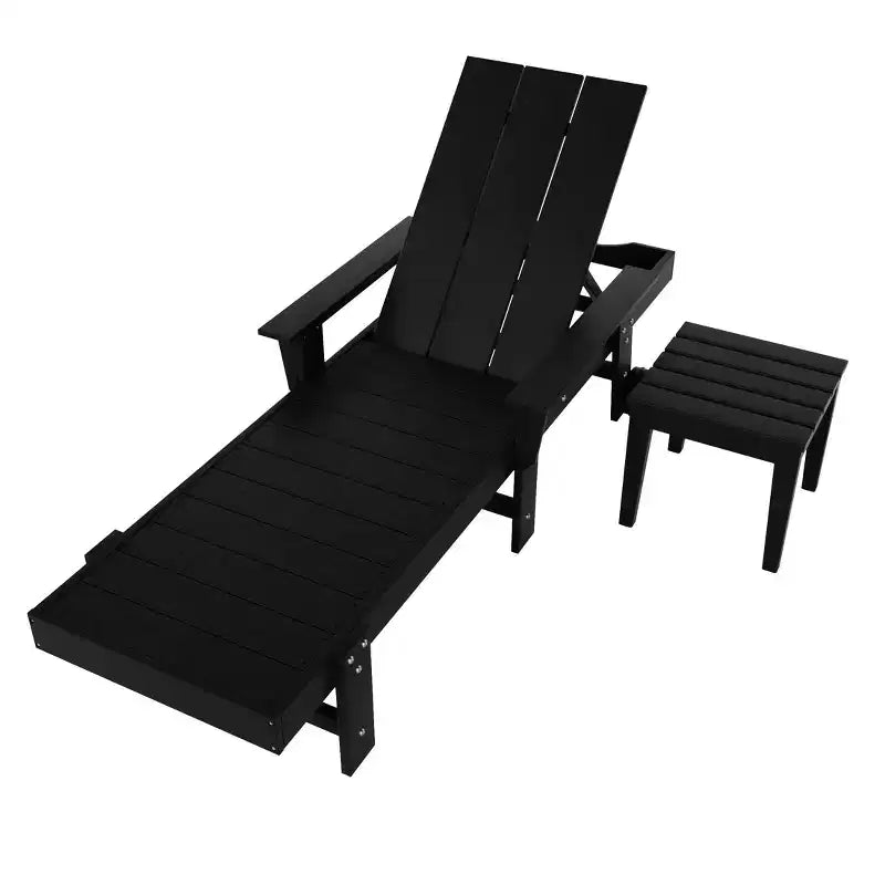 WestinTrends Ashore Chaise longue moderne inclinable avec table d'appoint, ensemble 2 pièces