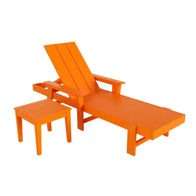 WestinTrends Ashore Chaise longue moderne inclinable avec table d'appoint, ensemble 2 pièces