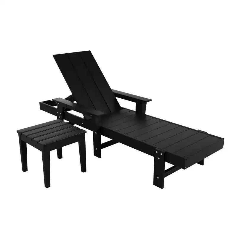 WestinTrends Ashore Chaise longue moderne inclinable avec table d'appoint, ensemble 2 pièces